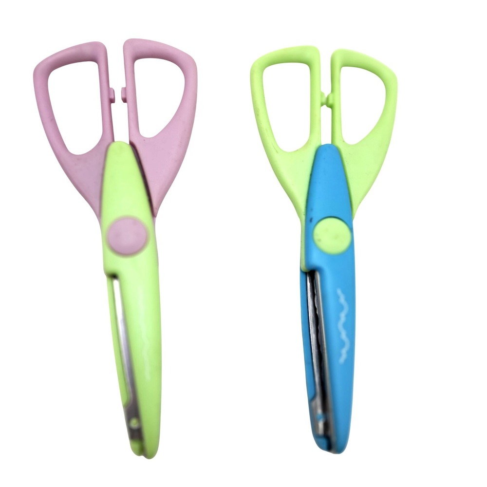 Vintage Decorative Edge Craft Scissors Set Pastel Scrapbooking Zig‎ Zag